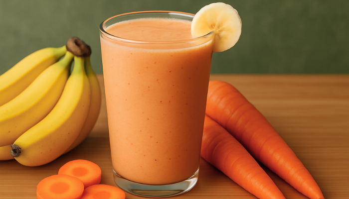 Receita de vitamina de banana e cenoura