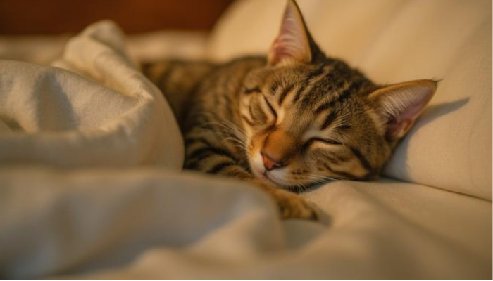 Por que o gato dorme com você?