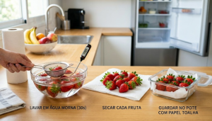 Como fazer o morango durar uma semana na geladeira