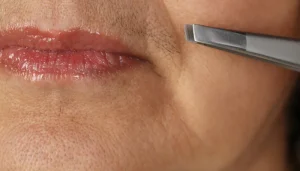 Pelo no queixo em mulheres: causas e como identificar.
